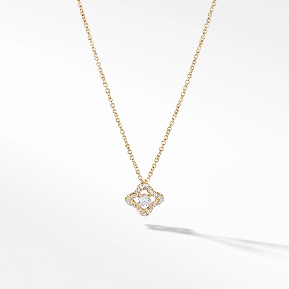 David Yurman Venetian quatrefoil diamond necklace in limited edition ROSE GOLD